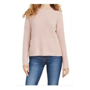 New Madewell Patch Pocket Pullover Sweater pink/brown